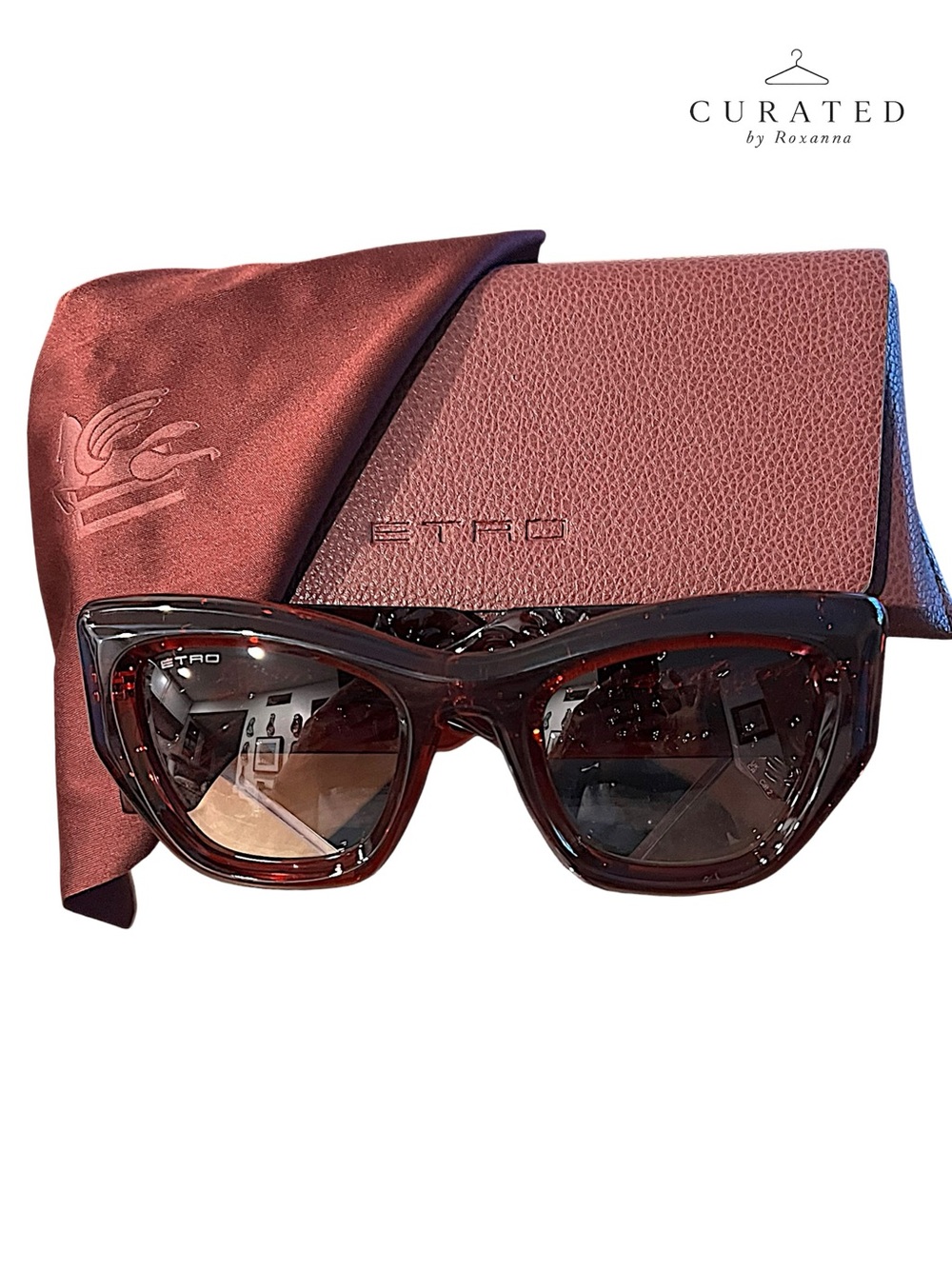 ETRO OversiEd Burgundy Gradient Sunglasses | Sculpted Designer Frames | C & C